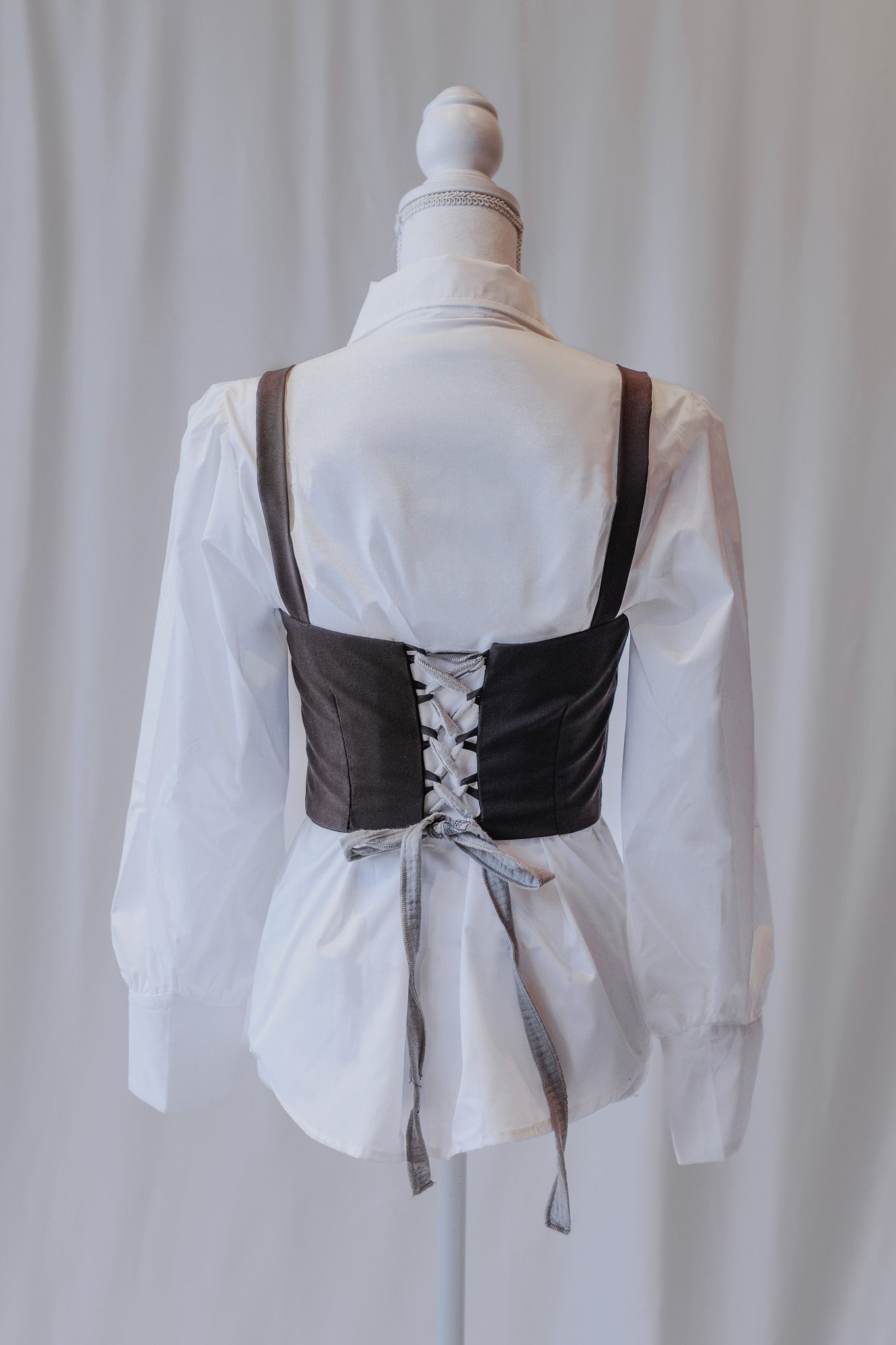 Corsetto steccato con camicia basic - Cioccolato