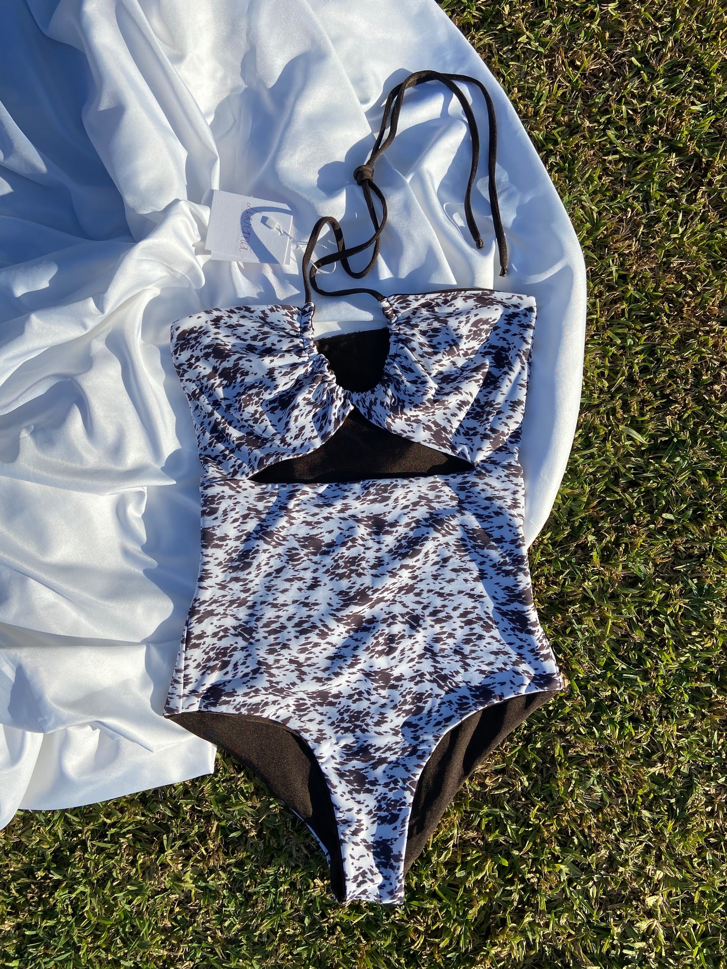 Reversible One Piece Swimsuit - Brown/Brown Spotted