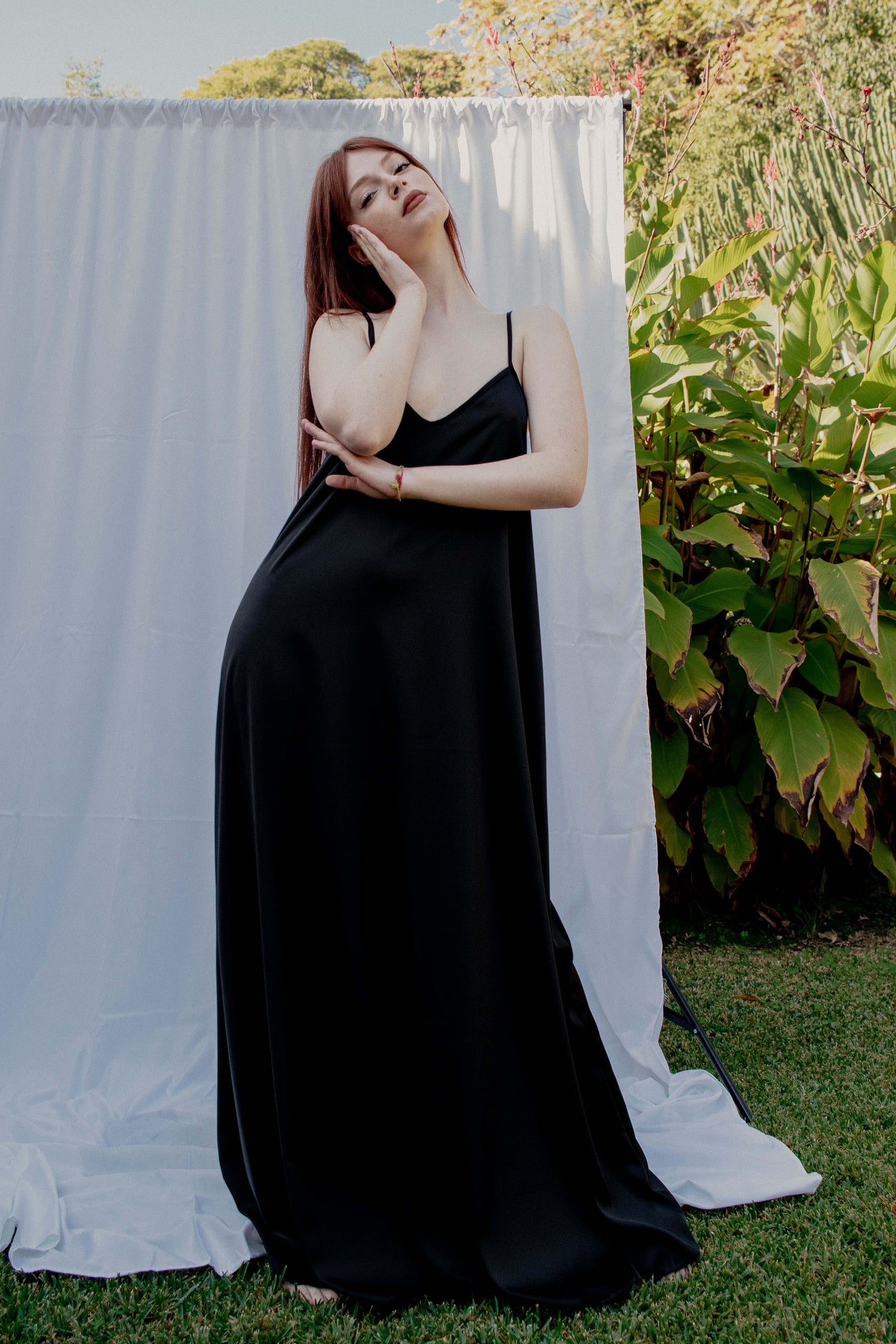 Satin Shirt Dress - BLACK